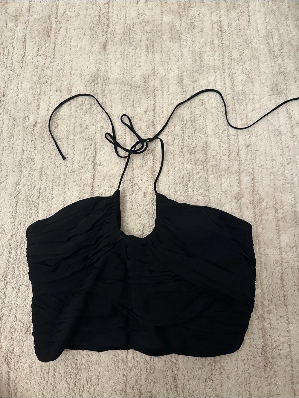Zara NWOT Black Halter Crop Top